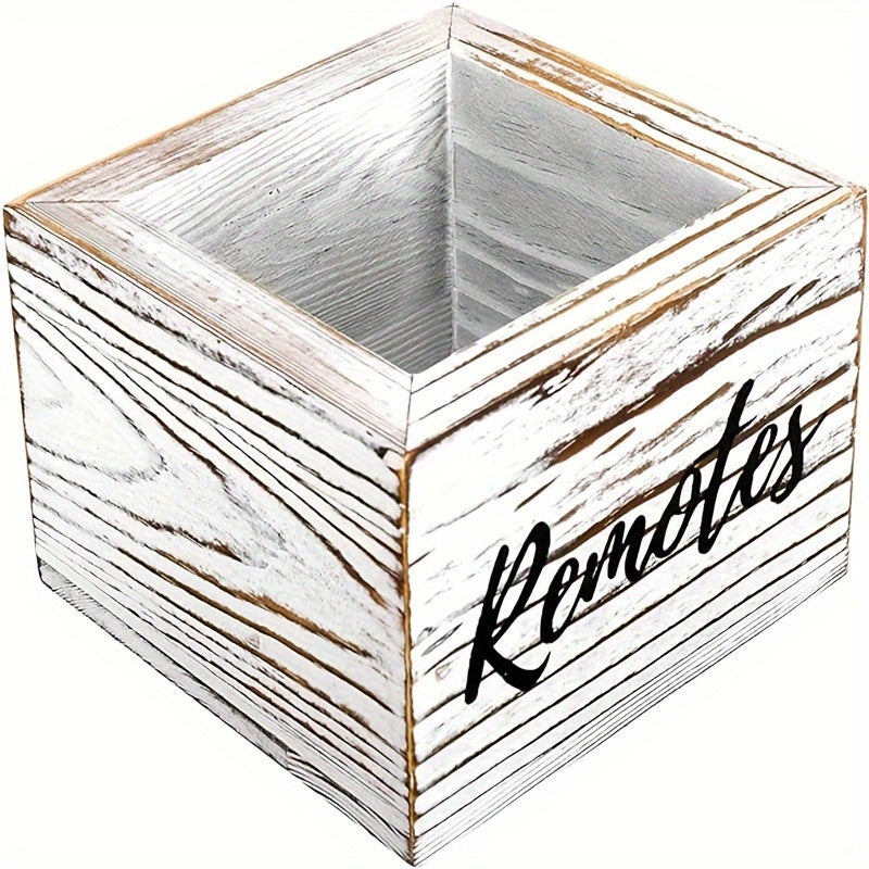 Rustic Wooden Remote Control Caddy