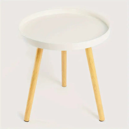 Minimalist Round White Coffee Table - Space-Saving Design