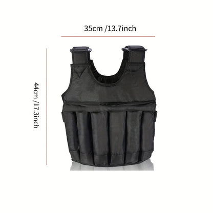 50KG Adjustable Weighted Vest for Strength Training & Fitness(Black)
