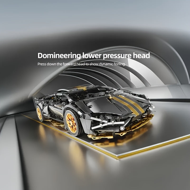 Building Block Car with Golden Bull Toy Set