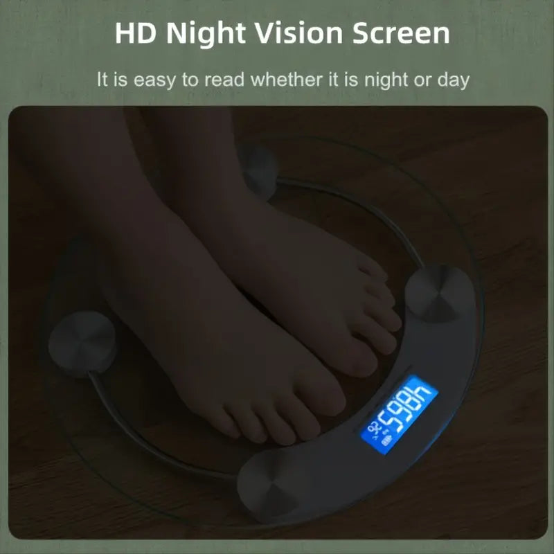 1pc Smart Digital Bathroom Scale with LCD Display, 180kg Capacity - White