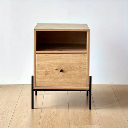 Wood Bedside Cabinet - Quiet Glide Drawers