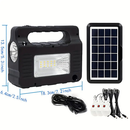 Portable Solar Searchlight: Outdoor Camping LED Light with Energy Storage