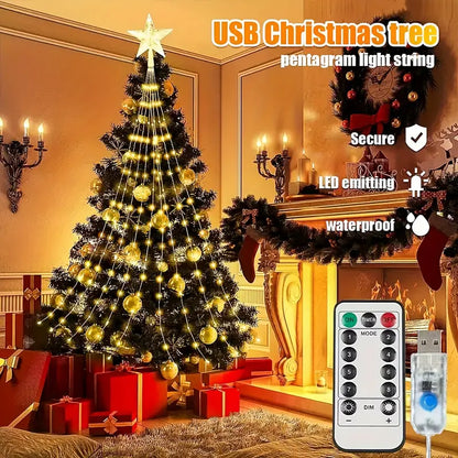 Dazzling Drapes: 200 LED Waterfall Lights for Christmas Trees