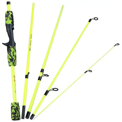 Ultralight 5-Section Travel Fishing Rod with Comfortable EVA Handle - Yellow
