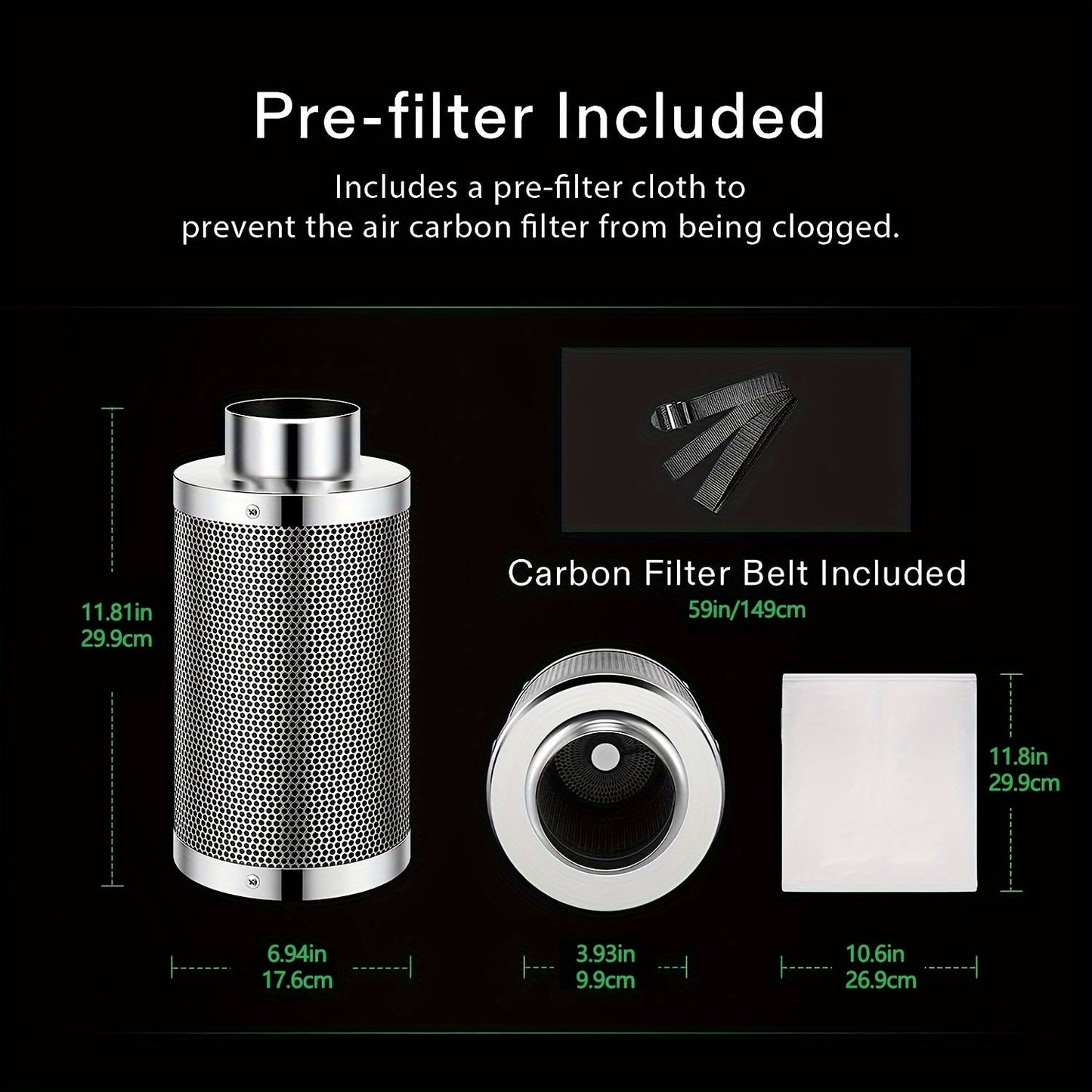 Charcoal Air Filter Odor Control for Grow Tents