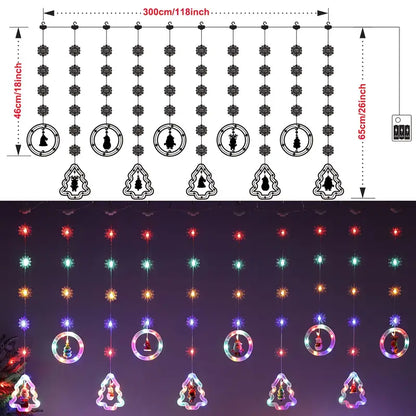 Starry Splendor: Festive Christmas Curtain Lights