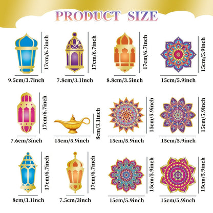 12pcs Ramadan Eid Mubarak Party Decorations Set