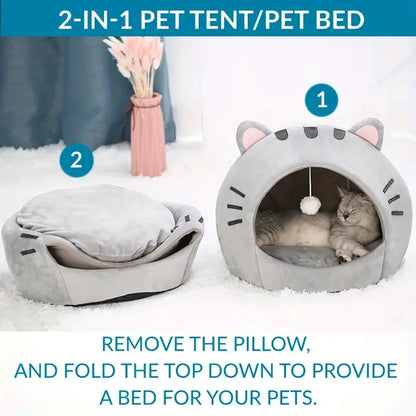 Cozy Cat Bed: Warm Pet House, Kitten Cave, and Sleeping Bag