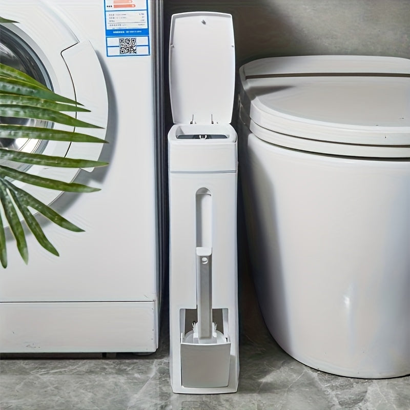 Trash Can with 4.5L Space-Saving Toilet Brush