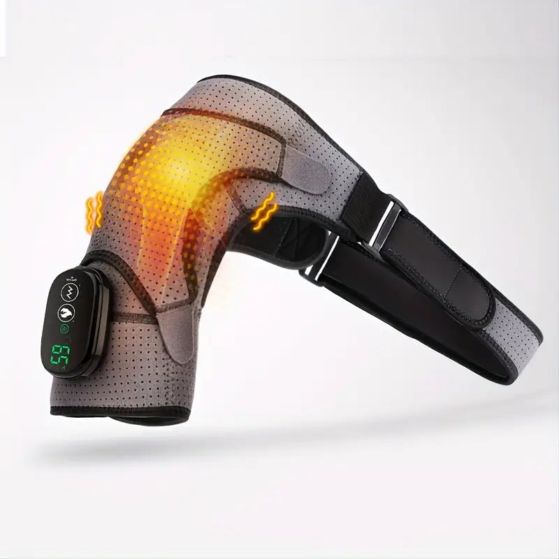 USB-Charged Heated Shoulder Massager - Grey Black