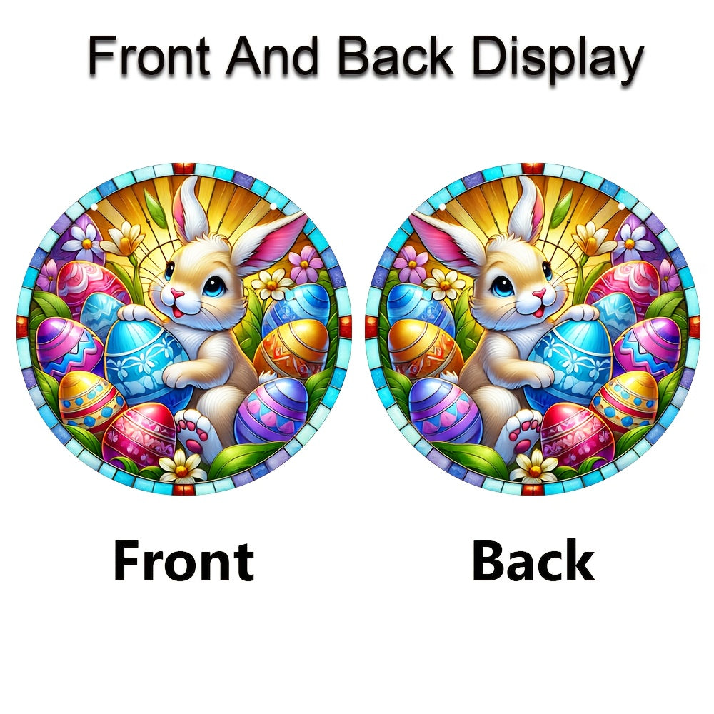 Easter Bunny Suncatcher Round Acrylic Hanging Sign