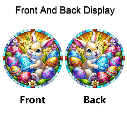 Easter Bunny Suncatcher Round Acrylic Hanging Sign