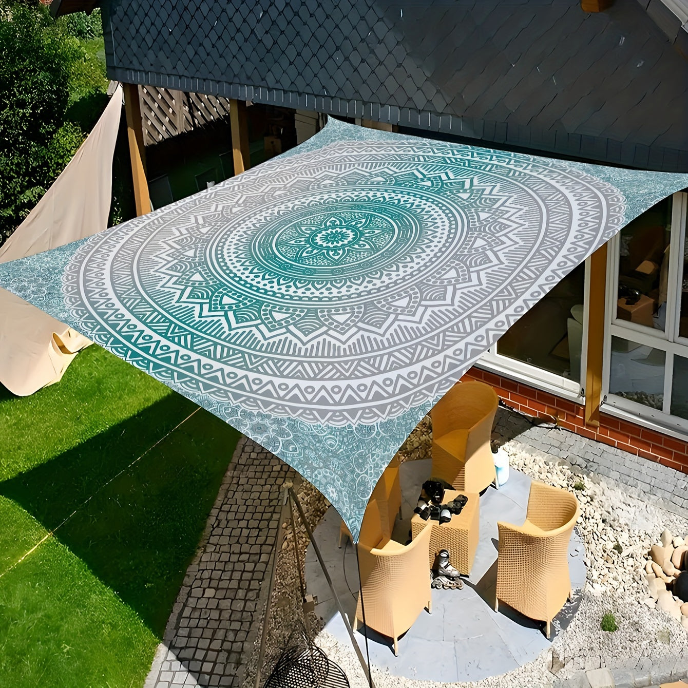 Mandala Waterproof Sun Shelter Canopy for 6 People