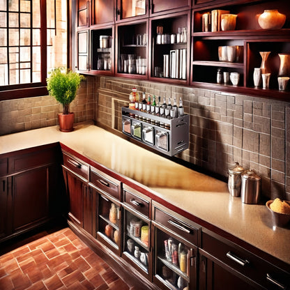 Wall-Mounted Aluminum Spice Rack with Clear Jars