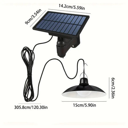 Double Head Solar Hanging Light Motion Sensor - LED Pendant Lamp with Remote Control