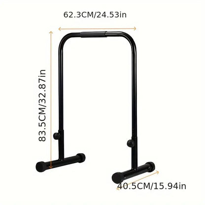 Adjustable Heavy Duty Dip Parallel Bars, Pull-Up Bars - Universal Use (Black)