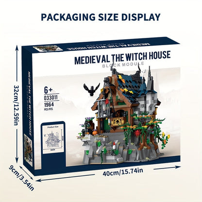 1964pcs Enchanted Medieval Witch House - LED Light-Up