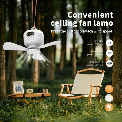 Portable USB Rechargeable Ceiling Fan with Night Light