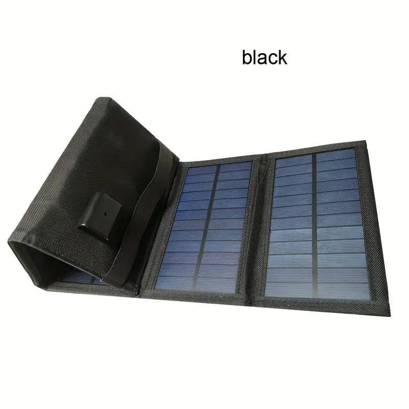 Portable Solar Foldable Charging Pack 35W USB 5V Output - Black