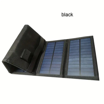 Portable Solar Foldable Charging Pack 35W USB 5V Output - Black