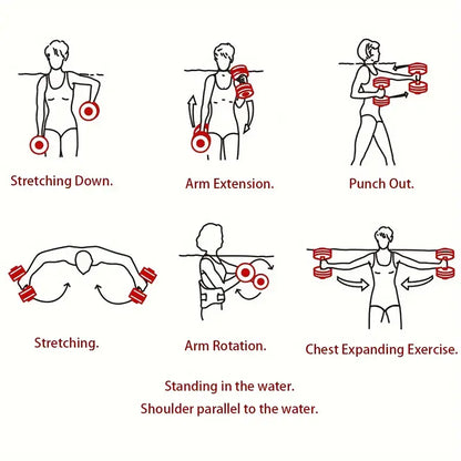 2pcs Aqua Fitness Barbell - Dual Use EVA Foam Dumbbells(Blue)