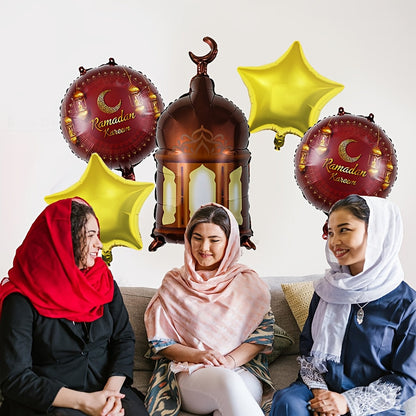 Ramadan & Eid Aluminum Foil Balloons Set - 5 Pack