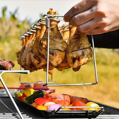 Foldable Stainless Steel Chicken Leg & Wing Rack