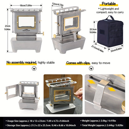 Camping Stove with Glass Window