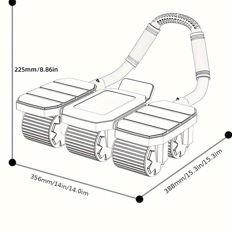 6-Wheel Ab Trainer with Elbow Support & Pad