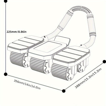 6-Wheel Ab Trainer with Elbow Support & Pad