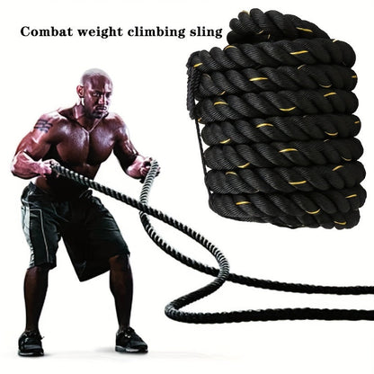 1pc Combat Rope for Core Strength Training - 6m Physical Fitness Rope(Black)