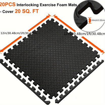 Interlocking Black EVA Fitness Mats Set (20pcs)