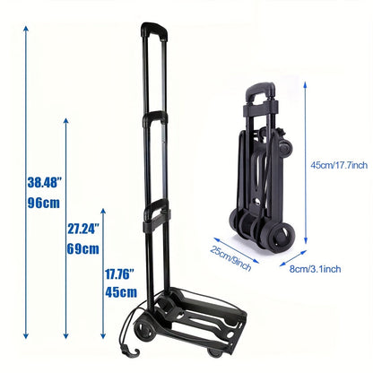 Folding Trolley with 2 Wheels Telescopic Handle