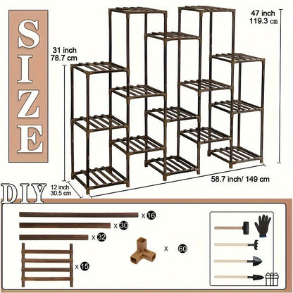 15-Tier Plant Stand Indoor Outdoor Rack