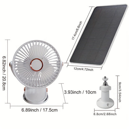 Solar Battery Camping Fan with Light Rechargeable