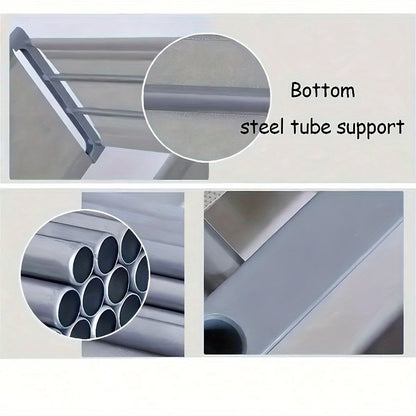 4-Storey Multifunctional Metal Bookshelf with Back Panel