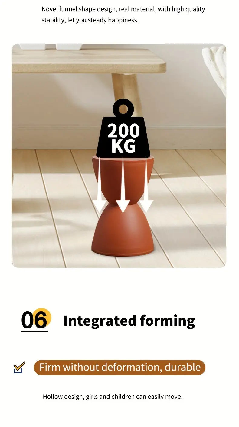 Hourglass-Shaped Plastic Storage Bench - Brownish Red