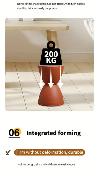 Hourglass-Shaped Plastic Storage Bench - Brownish Red