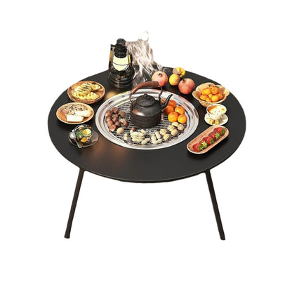 Outdoor Charcoal Grill & Tea Table Set