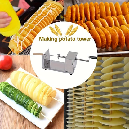 Potato Tower Slicer with Manual Stainless Steel