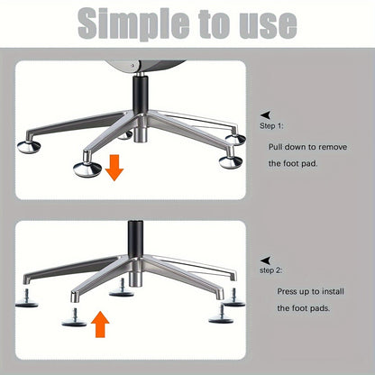 Office Chair Casters with Self-Adhesive Pads (6 pcs)