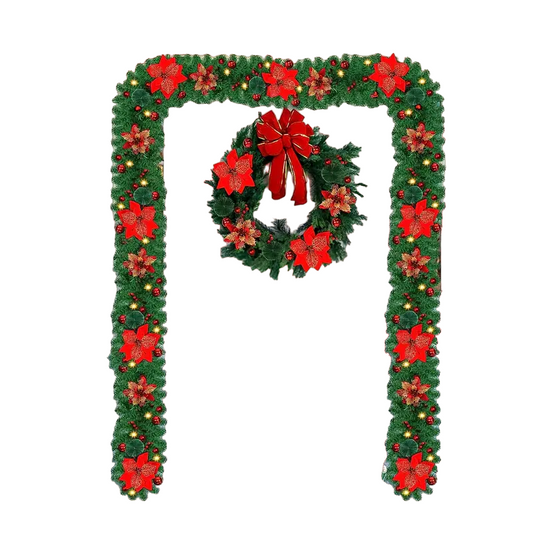 Enchanted Glow: Battery-Powered Artificial Christmas Garland Lights