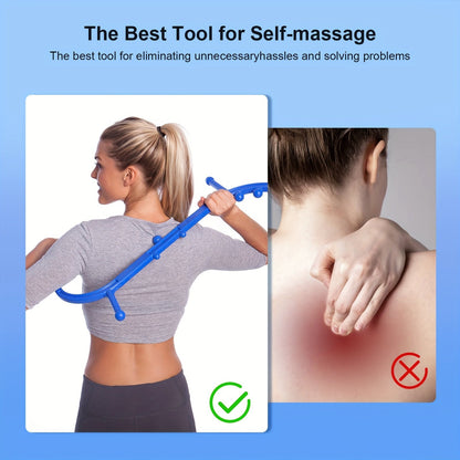 Lead-Free S-Shaped Hook Self-Massage Stick(Blue)