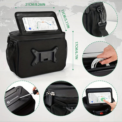 Bicycle Handlebar Bag with Phone Case Mount