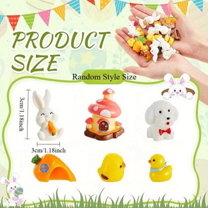 Mini Easter Bunnies, Ducks, and Carrot Ornaments (20pcs)