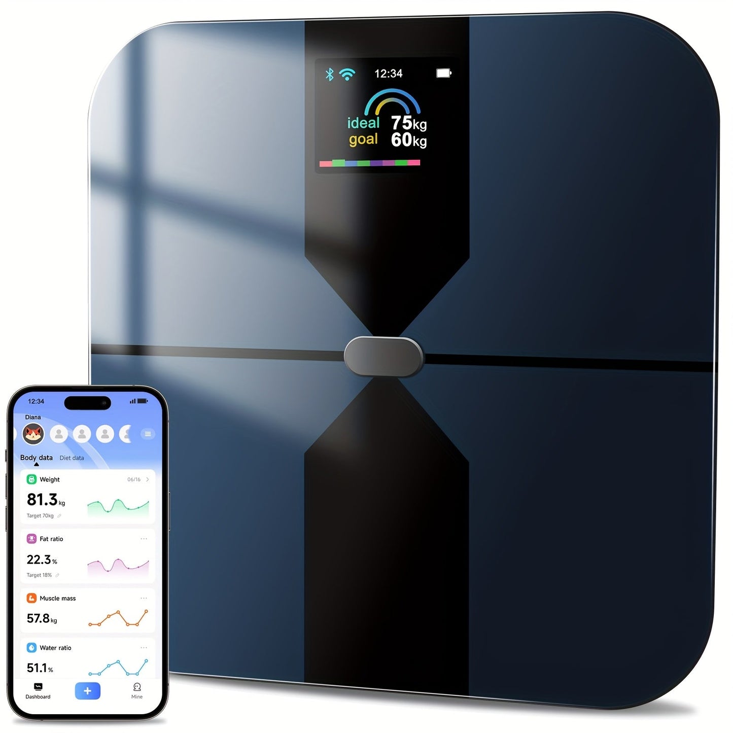 Smart Body Scale with Color Screen & App Sync