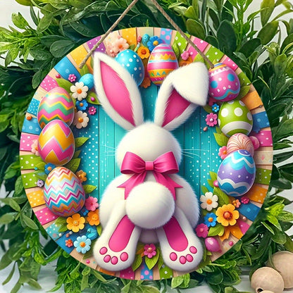 Vibrant Easter Bunny & Egg Wooden Garland Sign