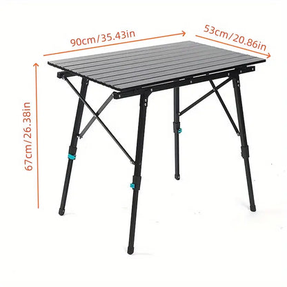 Adjustable Height Outdoor Aluminum Alloy Folding Table
