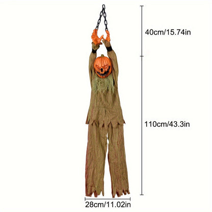 Pumpkin Head Pendant Halloween Decor with Sound and Lights